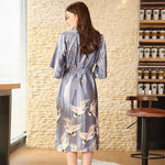Charger l'image dans la galerie, Pyjama Long Style Kimono Gris