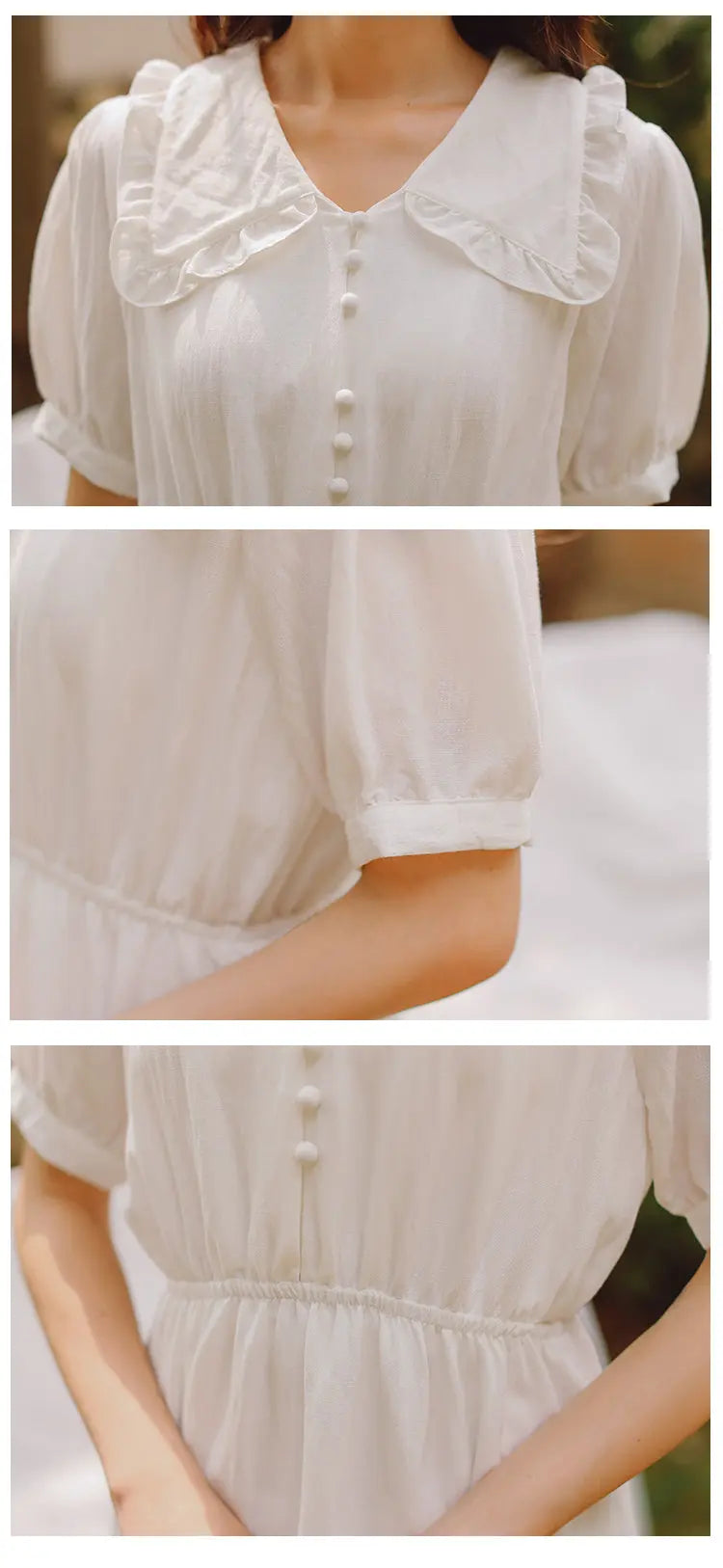 Robe Japonaise Blanche Vintage 'Toshiko'