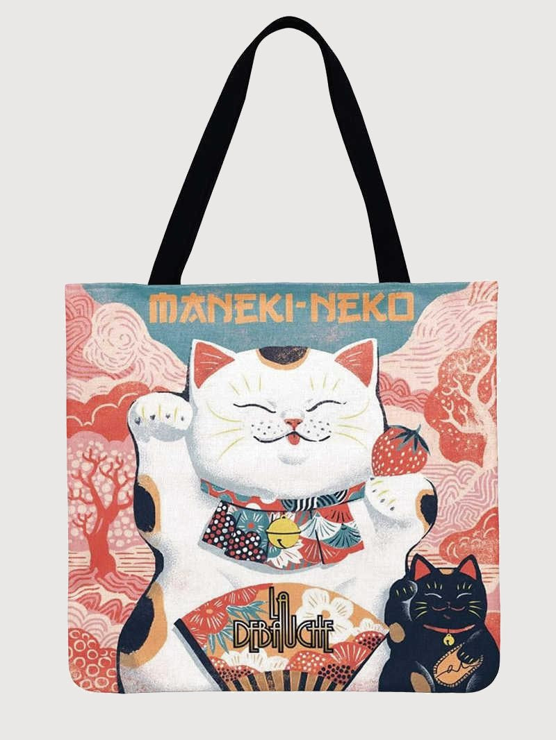 Tote Bag Japonais Maneki-Neko Traditionnel