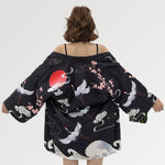 Charger l'image dans la galerie, Veste Kimono Grues Japonaises 'Ogon Bat'