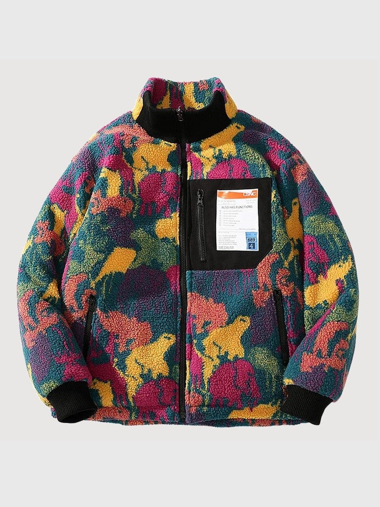 Veste Polaire Zippée Motifs Savane 'Kitagawa' – Japan Mood