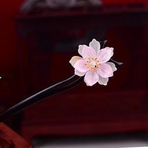 Kanzashi Japonais Lotus Rose et Or