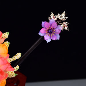 Kanzashi Japonais Lotus Violet