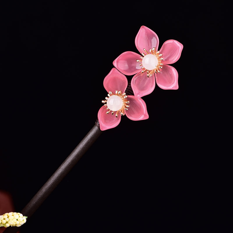 Kanzashi Japonais Traditionnel Fleur Rose