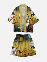 Charger l&#39;image dans la galerie, Ensemble Kimono Short &#39;Chat Samouraï&#39;

