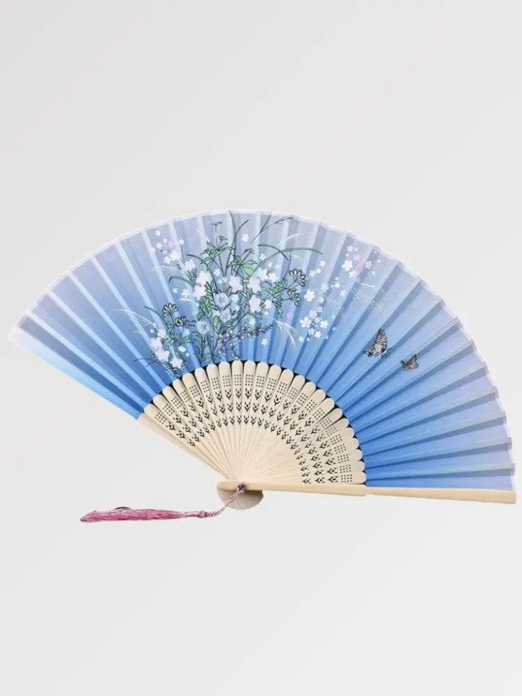Éventail Japonais Bleu Ciel 'Kyoto'