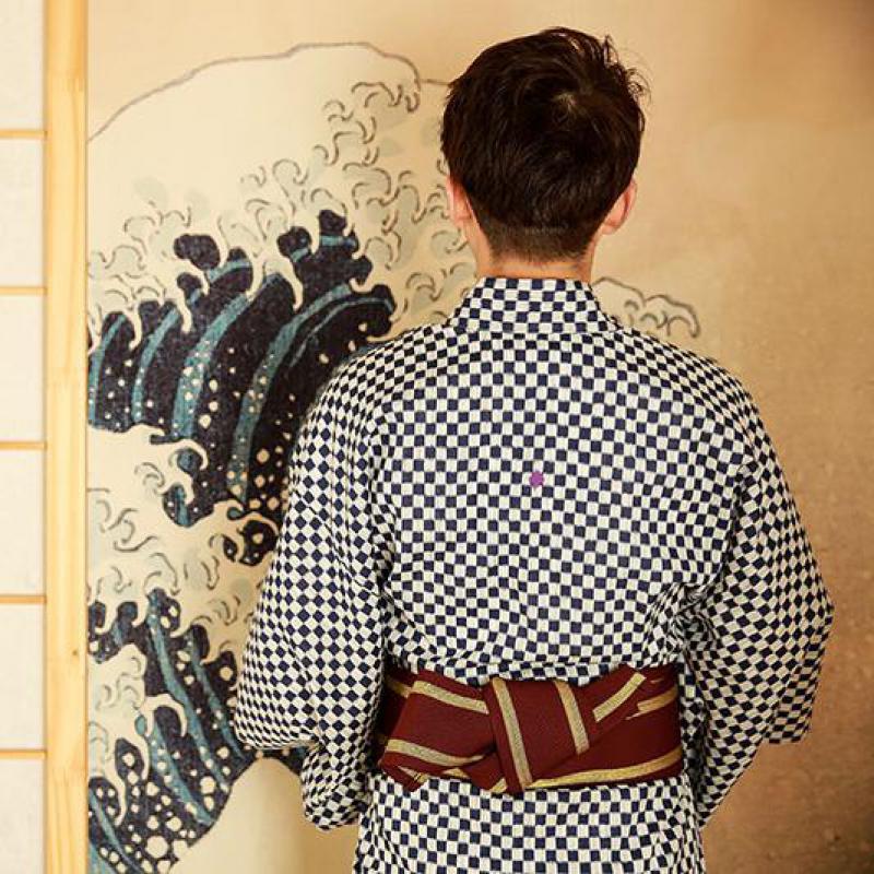 Kimono Japonais Damier Homme 'Chokai'