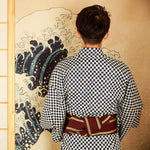 Charger l&#39;image dans la galerie, Kimono Japonais Damier Homme &#39;Chokai&#39;
