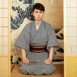 Charger l&#39;image dans la galerie, Kimono Japonais Damier Homme &#39;Chokai&#39;
