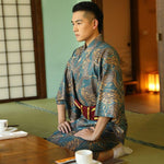 Charger l&#39;image dans la galerie, Kimono Japonais Homme en Soie &#39;Haruna&#39;
