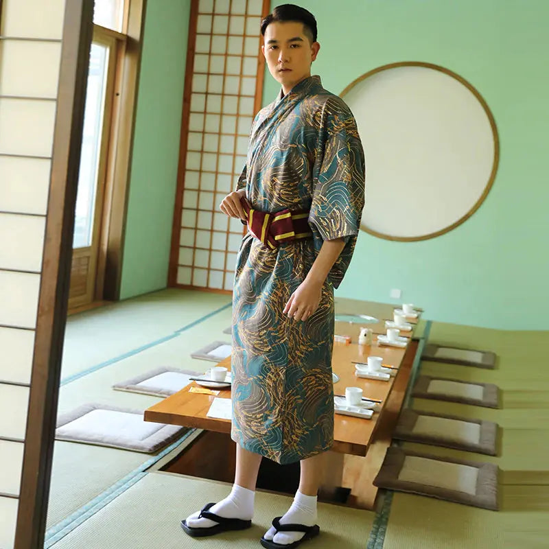 Kimono Japonais Homme en Soie 'Haruna'