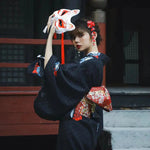 Charger l&#39;image dans la galerie, Kimono Motif Japonais Femme &#39;Gozaisho&#39;
