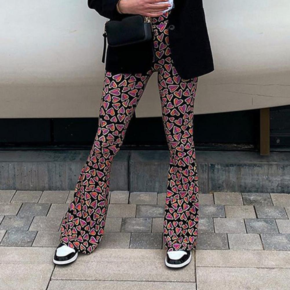 Pantalon Jambe Large Motifs Cœurs Femme 'Fukuyama'