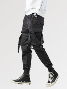 Pantalon à Sangles Streetwear Noir 'Omura'