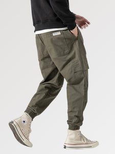Pantalon Streetwear Kaki Homme 'Komagane'