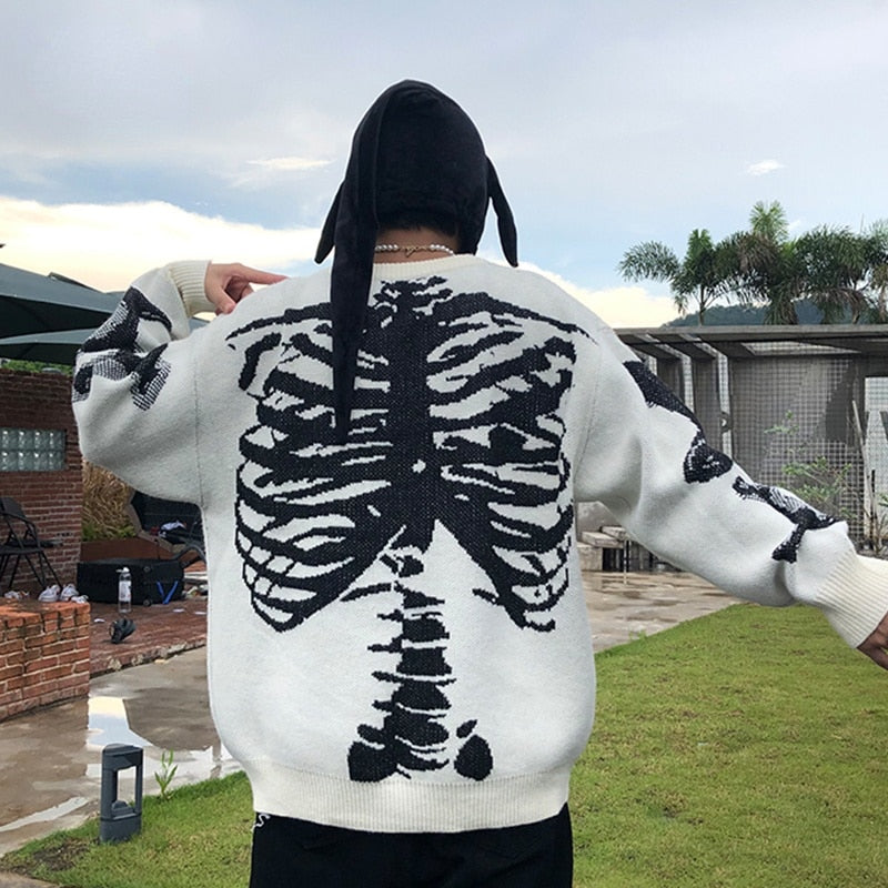 Pull Japonais Motif Squelette 'Shi'