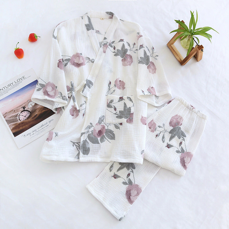 Pyjama Japonais Coton Épais Femme