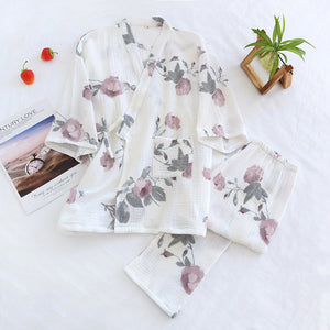 Pyjama Japonais Coton Épais Femme