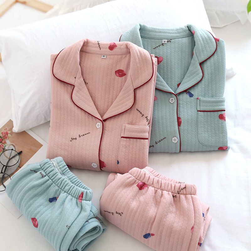 Pyjama Japonais Coton Épais Femme