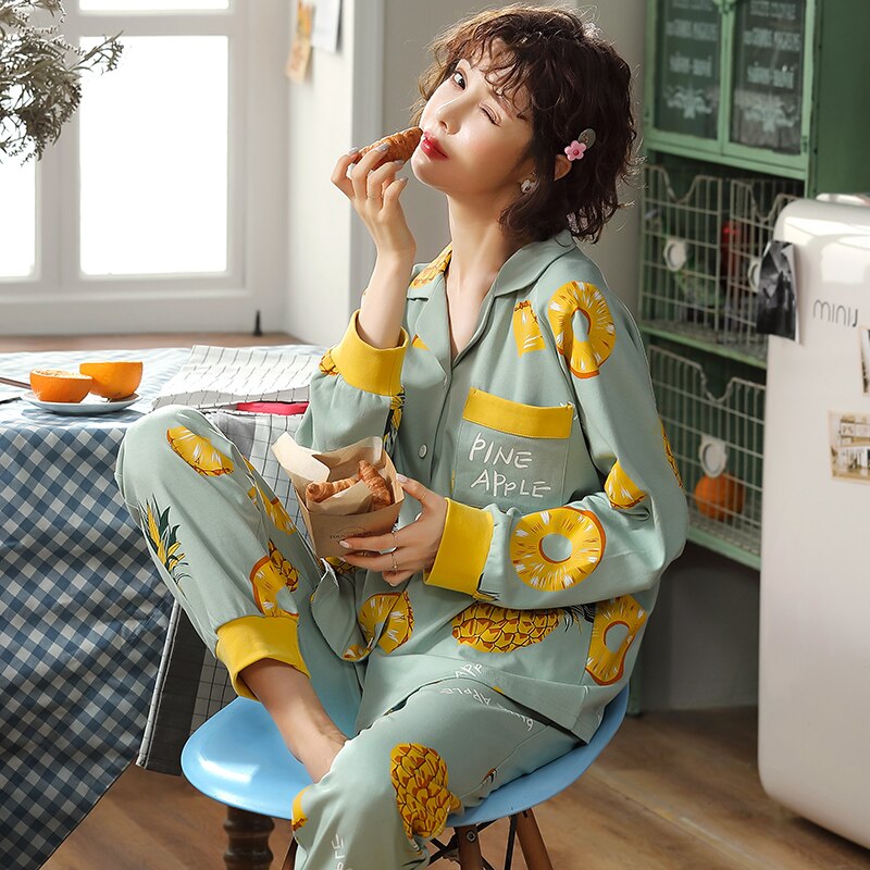 Pyjama Japonais Deux Pièces Motifs Ananas