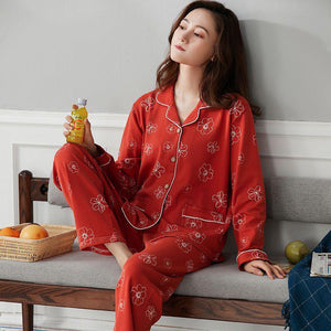 Pyjama Japonais en Soie Rouge