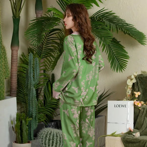 Pyjama Japonais en Soie Vert