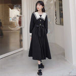 Charger l&#39;image dans la galerie, Robe Japonaise Noire Traditionnelle &#39;Hangaku&#39;
