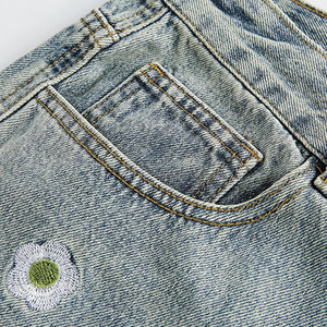Short en Jean Brodé