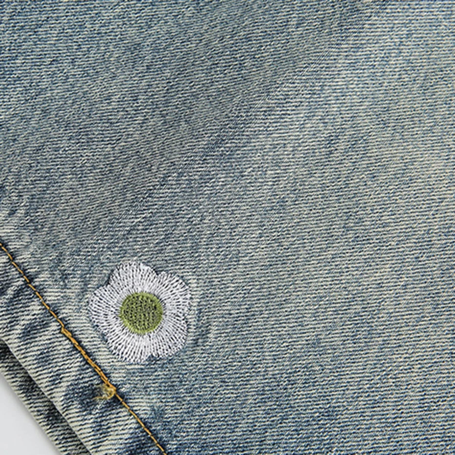 Short en Jean Brodé