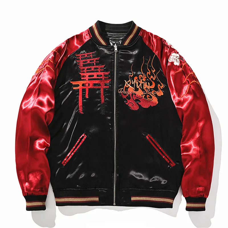 Sukajan Jacket Rouge et Noir