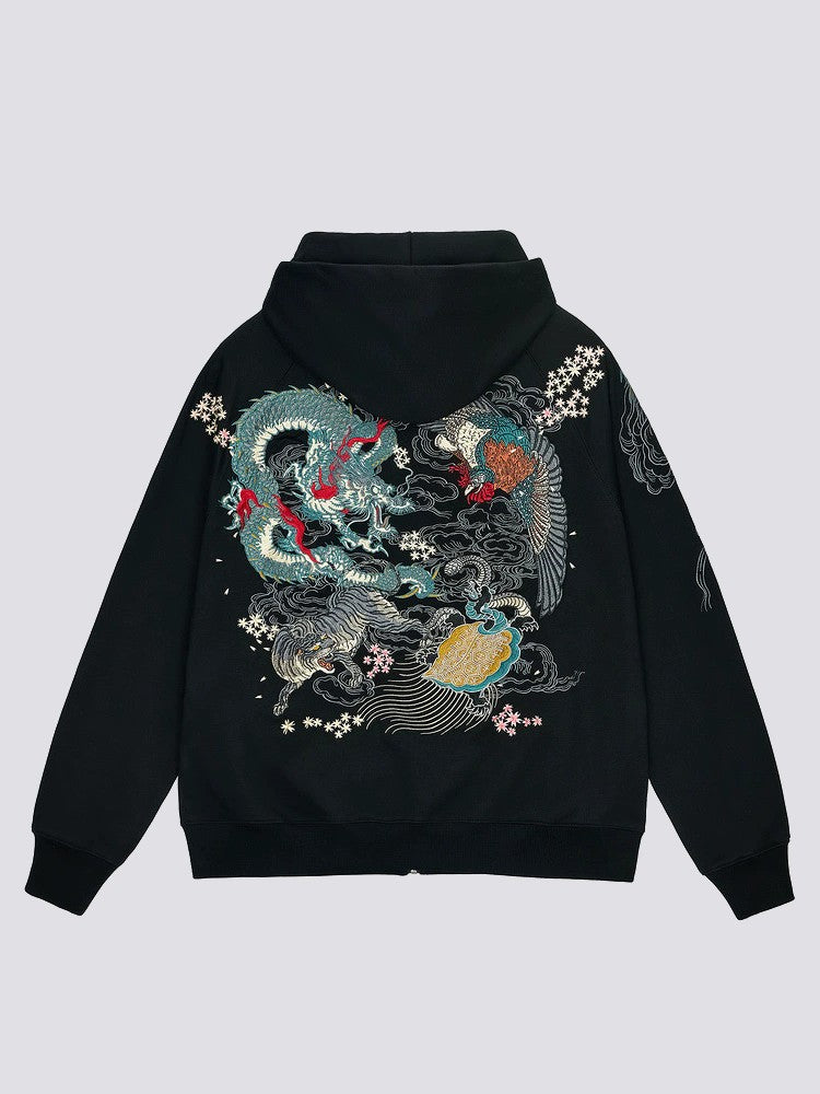 Sweat a Capuche Zippé Japonais