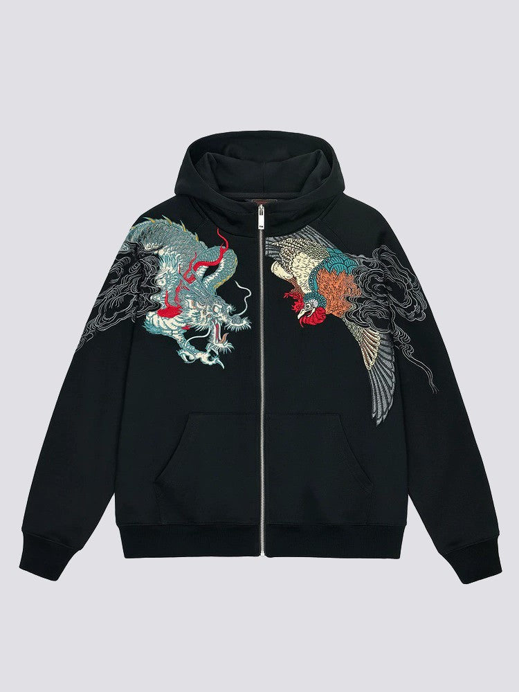 Sweat a Capuche Zippé Japonais