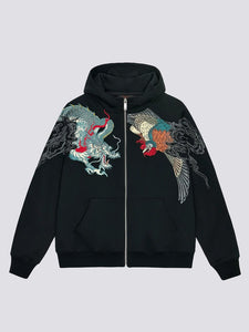 Sweat a Capuche Zippé Japonais