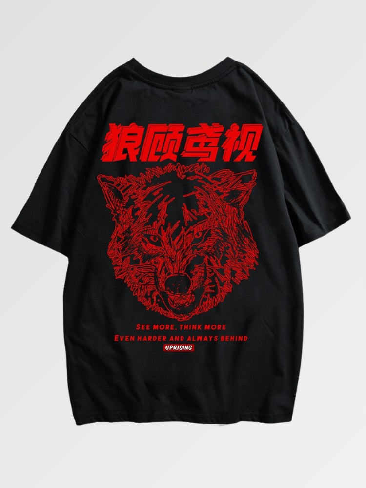 T-shirt Inscription Japonaise 'Wolf Gang'
