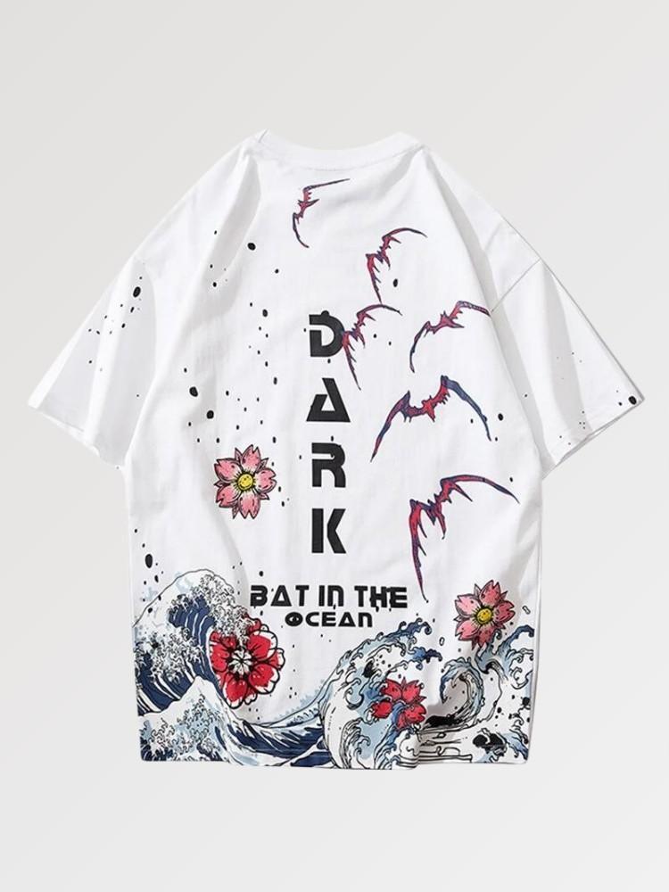T-shirt Japonais 'Bat in the Ocean'