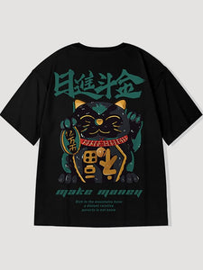 T-shirt Japonais Chat 'Maneki-Neko'