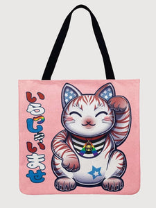 Tote Bag Japonais Rose Maneki-Neko