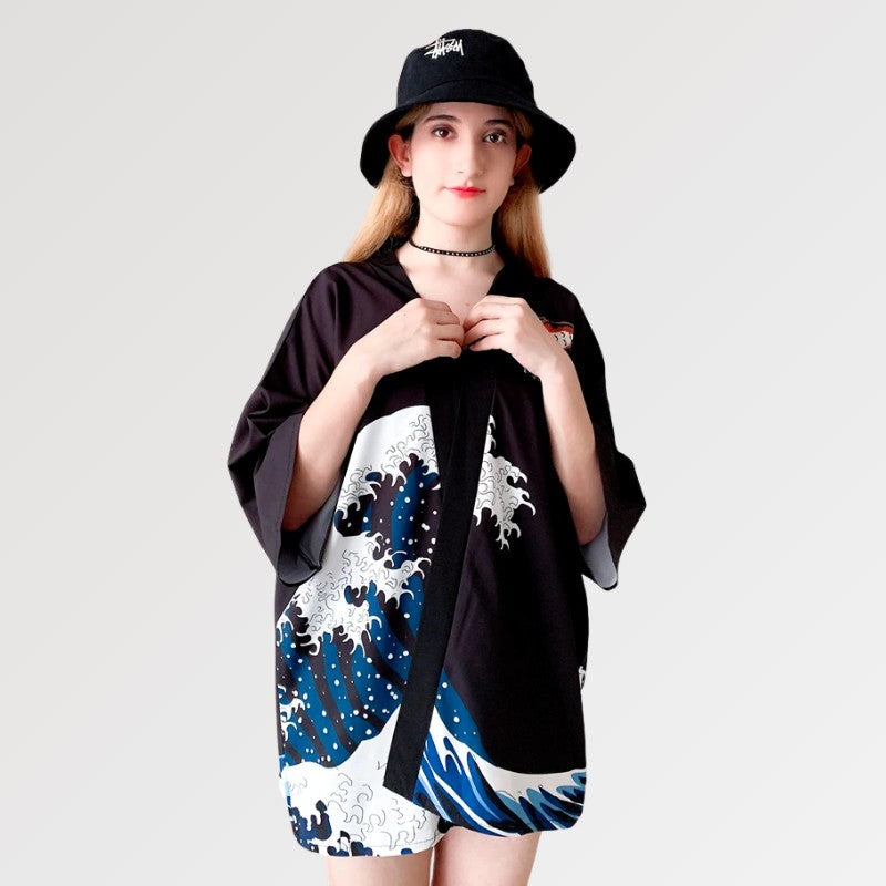 Veste Kimono Carpe de Kanagawa 'Anpanman'