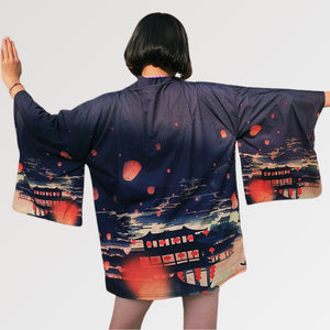 Veste Kimono Coucher de Soleil 'Shikotan'