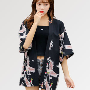 Veste Kimono Envol de Grues 'Itsukushima'