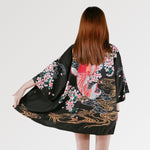 Charger l&#39;image dans la galerie, Veste Kimono Femme Carpe Rouge &#39;Jinryu&#39;
