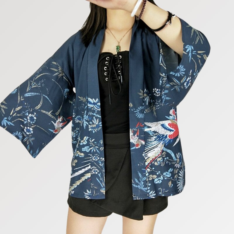 Veste Kimono Femme Motif Floral 'Nansei'
