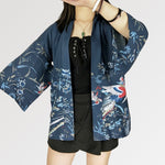 Charger l&#39;image dans la galerie, Veste Kimono Femme Motif Floral &#39;Nansei&#39;
