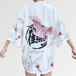 Charger l&#39;image dans la galerie, Veste Kimono Femme Motifs Grues &#39;Kamen Rider&#39;
