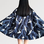 Charger l&#39;image dans la galerie, Veste Kimono Femme Tourbillon Bleu &#39;Danshoku&#39;
