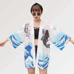 Charger l&#39;image dans la galerie, Veste Kimono Femme Vague de Kanagawa &#39;Eightman&#39;
