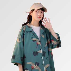Veste Kimono Femme Vert Turquoise 'Ussei Wa'