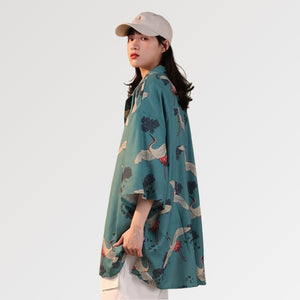 Veste Kimono Femme Vert Turquoise 'Ussei Wa'