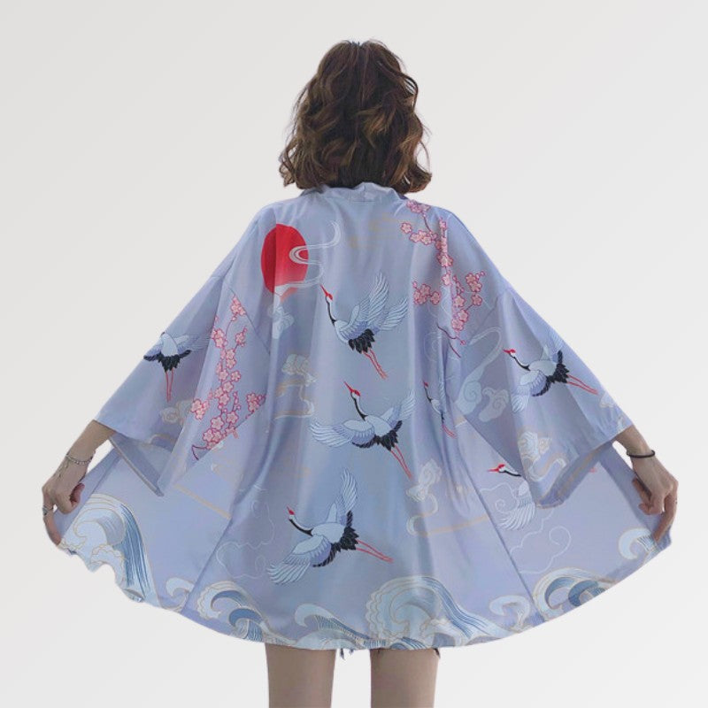 Veste Kimono Grues Japonaises 'Ogon Bat'