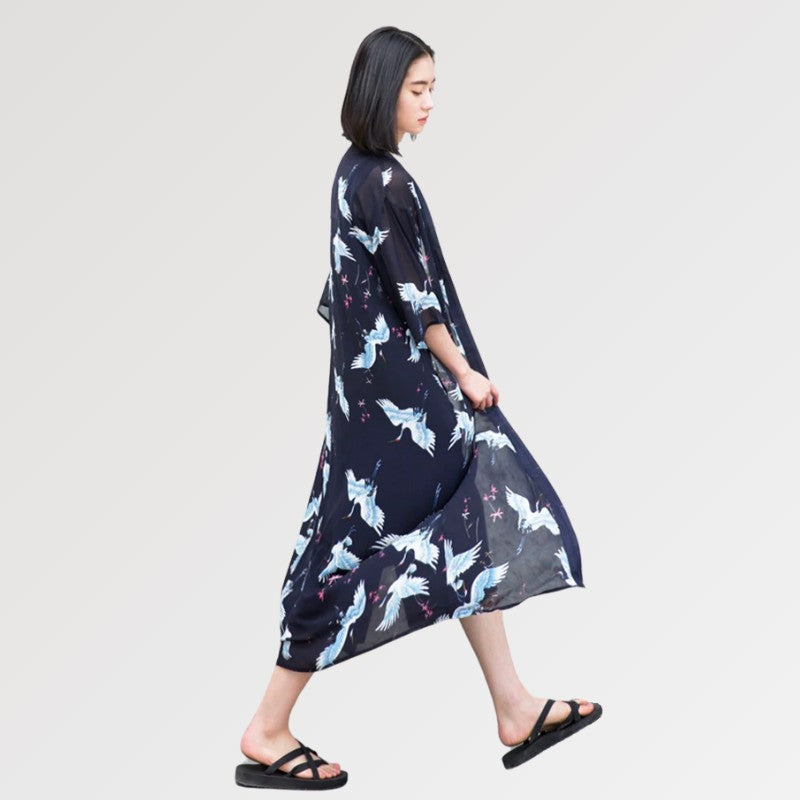 Veste Kimono Longue Transparente Femme 'Sugimura'